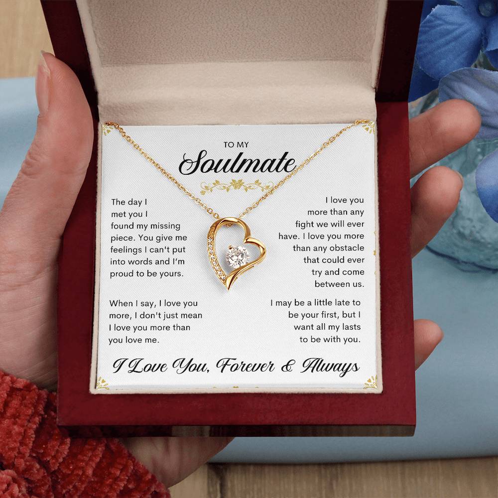 To My Soulmate | I Love You, Forever & Always - Forever Love Necklace