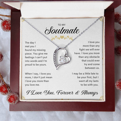 To My Soulmate | I Love You, Forever & Always - Forever Love Necklace