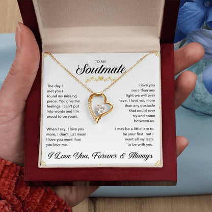 To My Soulmate | I Love You, Forever & Always - Forever Love Necklace