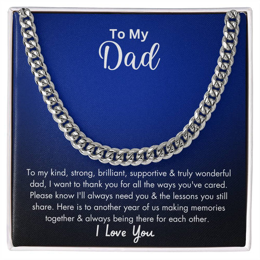 To My Dad | I Love You - Cuban Link Chain