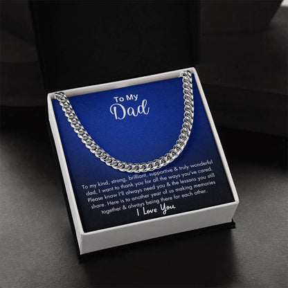 To My Dad | I Love You - Cuban Link Chain