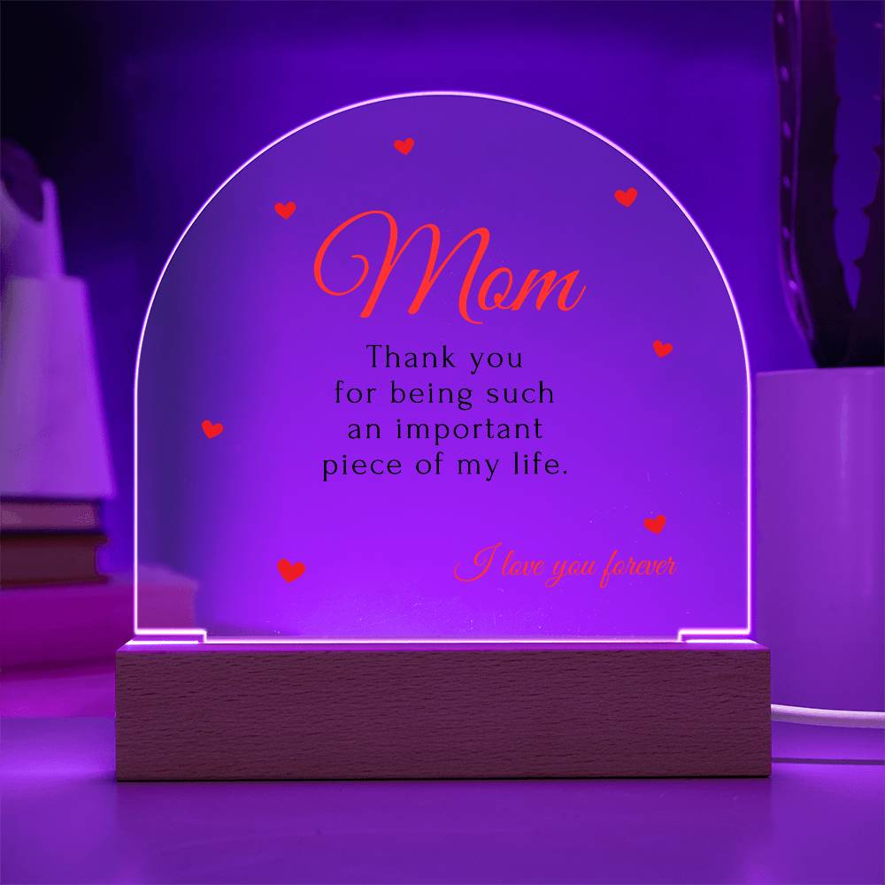 For Mom | I Love You - Domed Acrylic Plaque