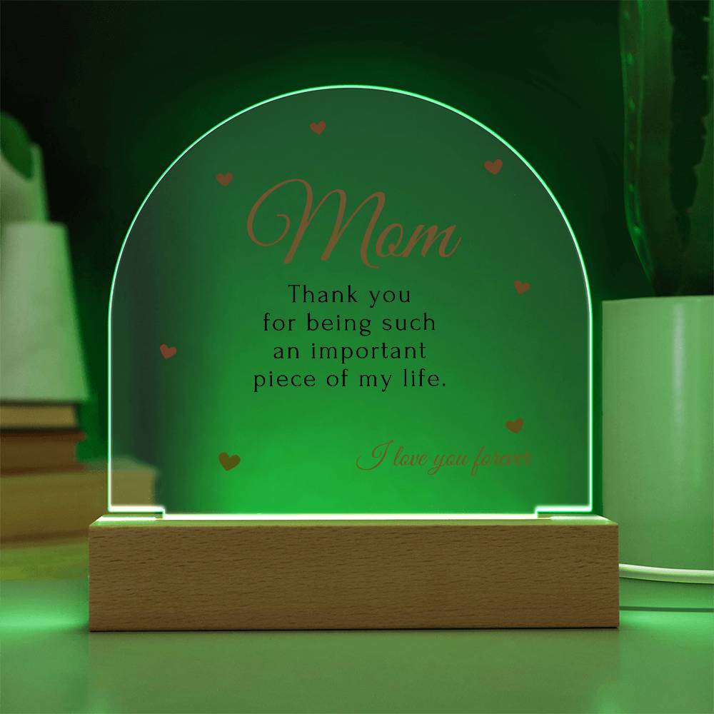 For Mom | I Love You - Domed Acrylic Plaque