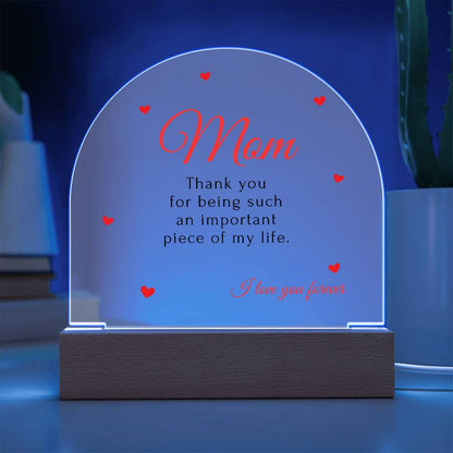 For Mom | I Love You - Domed Acrylic Plaque