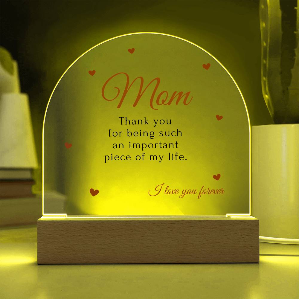 For Mom | I Love You - Domed Acrylic Plaque