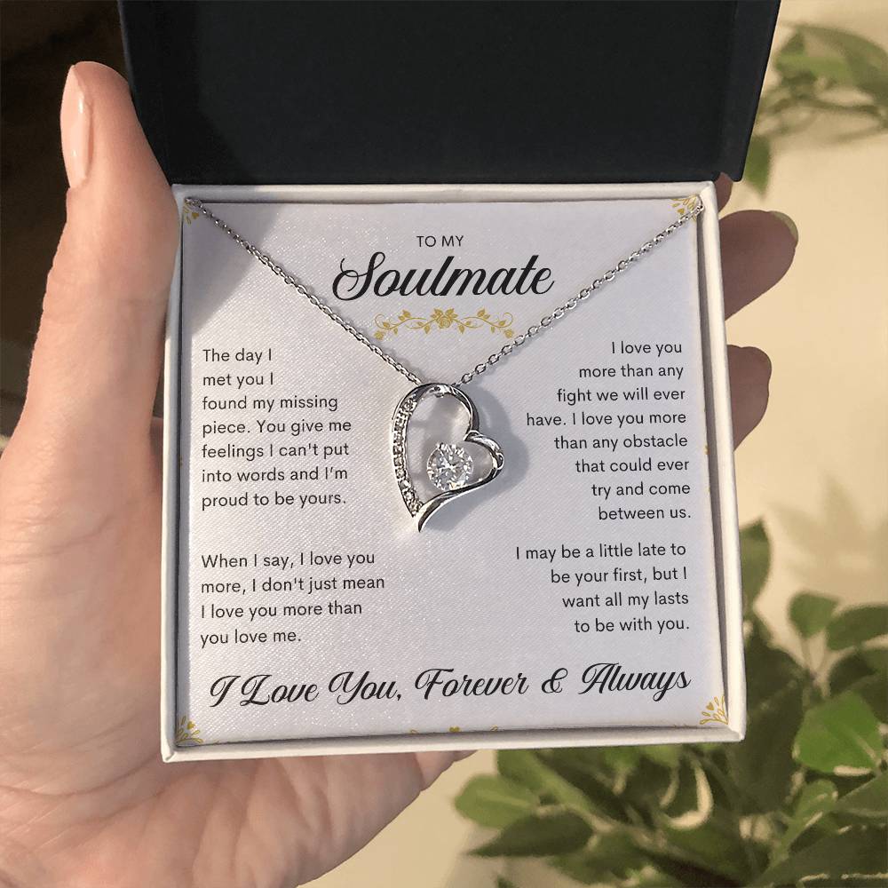 To My Soulmate | I Love You, Forever & Always - Forever Love Necklace