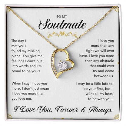 To My Soulmate | I Love You, Forever & Always - Forever Love Necklace