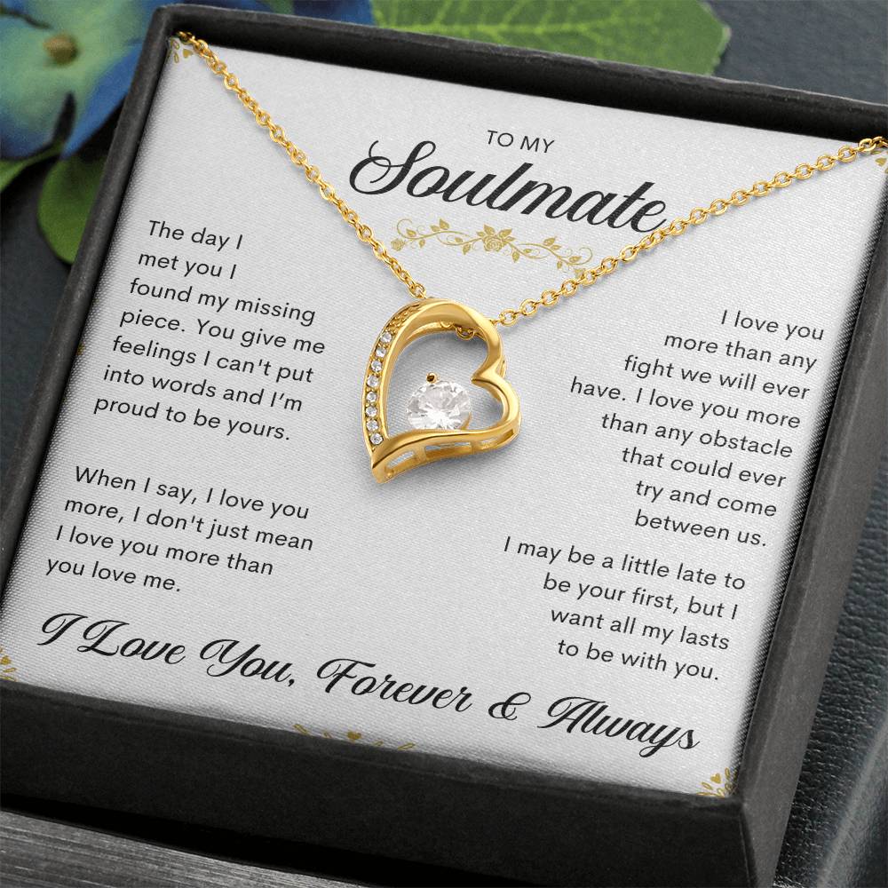 To My Soulmate | I Love You, Forever & Always - Forever Love Necklace